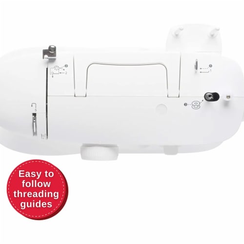 Singer MX60 Sewing Machine with 57 Stitch Applications and Accessories, White Perspective: top