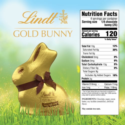 Lindt GOLD BUNNY Dark Chocolate Easter Candy Bunny Perspective: top