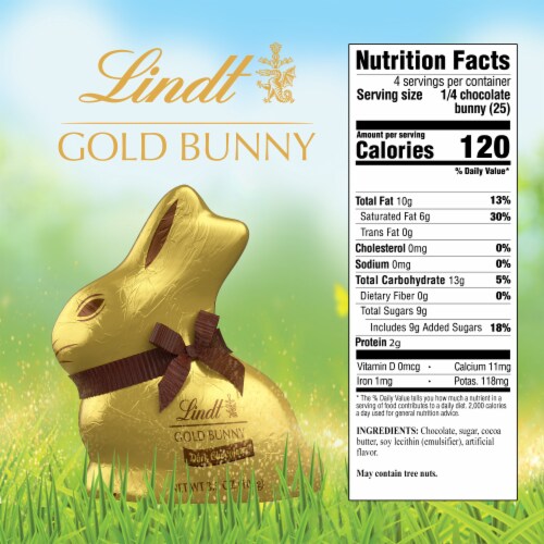 Lindt GOLD BUNNY Dark Chocolate Easter Candy Bunny Perspective: top
