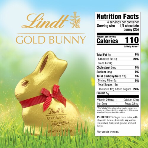 Lindt GOLD BUNNY Milk Chocolate Easter Candy Bunny Perspective: top