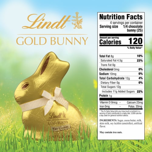 Lindt GOLD BUNNY White Chocolate Easter Candy Bunny Perspective: top