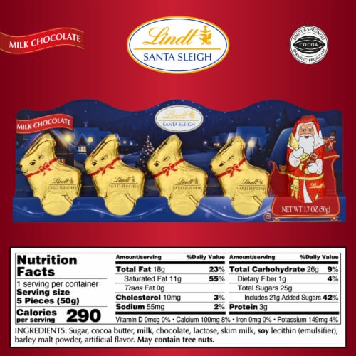 Lindt Santa Sleigh Mini Milk Chocolate Candy Pack Perspective: top