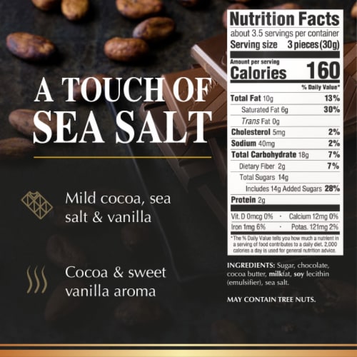 Lindt EXCELLENCE Sea Salt Dark Chocolate Candy Bar Perspective: top