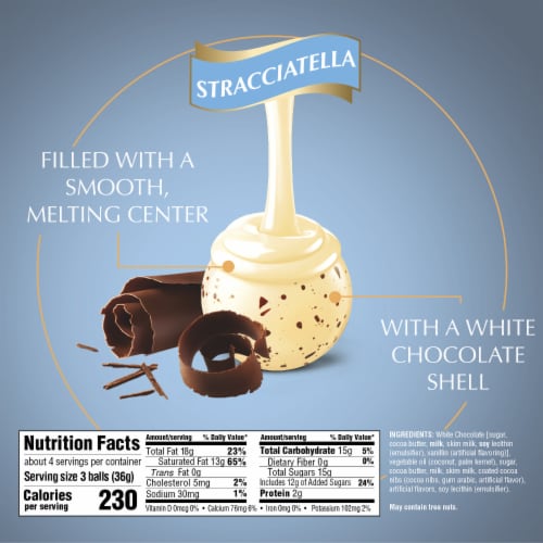 Lindt LINDOR Stracciatella Cookies & Cream White Chocolate Candy Truffles Bag Perspective: top