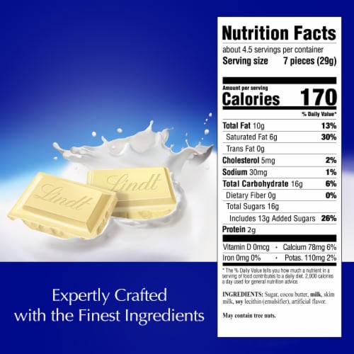Lindt CLASSIC RECIPE White Chocolate Candy Bar Perspective: top