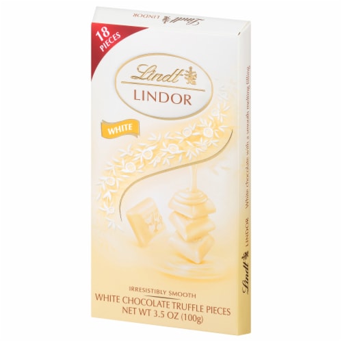 Lindt LINDOR White Chocolate Truffle Candy Bar Perspective: top