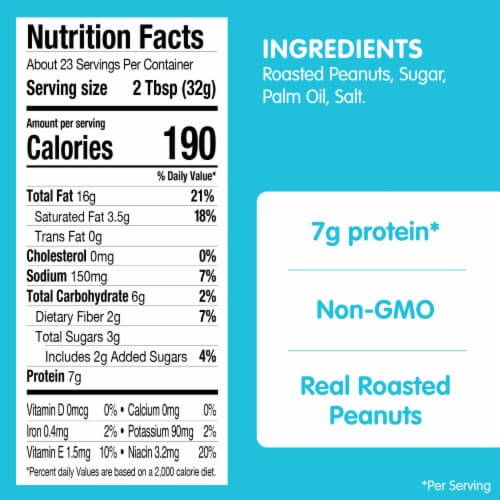 SKIPPY Natural Creamy Peanut Butter Spread Perspective: top