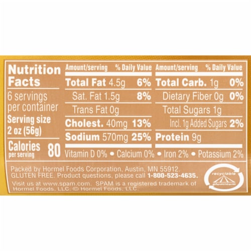 SPAM® Canned Luncheon Meat, Oven Roasted Turkey Perspective: top