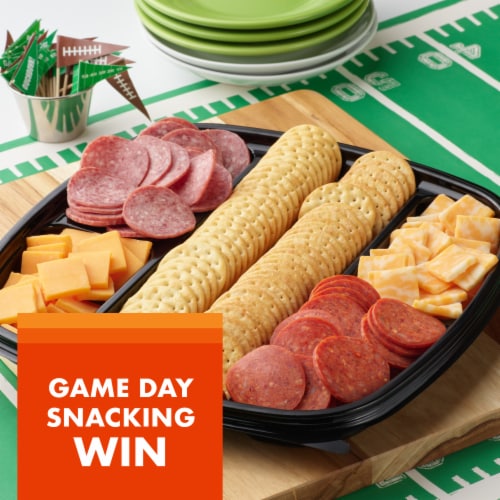 Hormel Gatherings® Hard Salami and Pepperoni with Cheese and Crackers Deli Party Tray Perspective: top