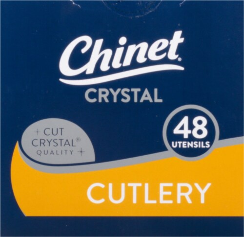 Chinet® Cut Crystal Cutlery 48 Count Perspective: top