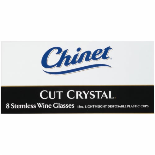 Chinet Cut Crystal 15-Ounce Stemless Wine Glasses Perspective: top
