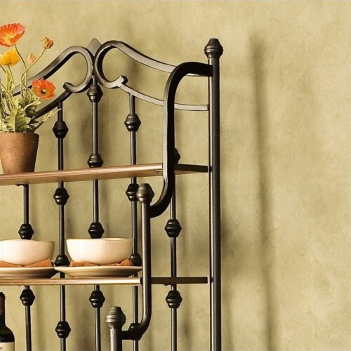 SEI Furniture Carlsbad Baker's Rack in Black Perspective: top