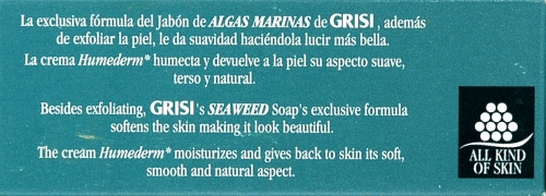 Grisi Seaweed Exfoliating Bar Soap Perspective: top