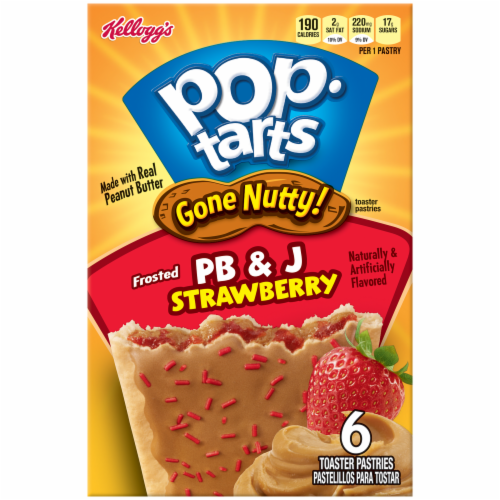 Pop-Tarts Gone Nutty! Frosted PB & J Strawberry Toaster Pastries Perspective: top