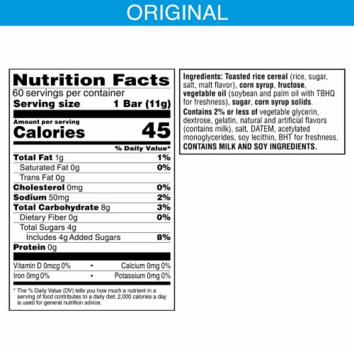 Kellogg's Rice Krispies Treats Mini Marshmallow Treat Bars Perspective: top