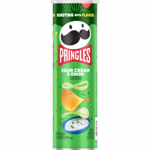 Pringles® Sour Cream and Onion Potato Crisps Chips Perspective: top