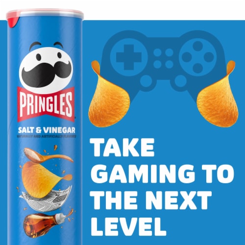 Pringles® Salt and Vinegar Potato Crisps Chips Perspective: top