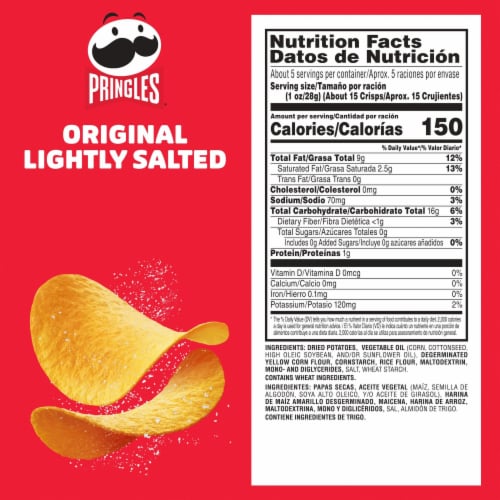 Pringles® Lightly Salted Original Potato Crisps Chips Perspective: top
