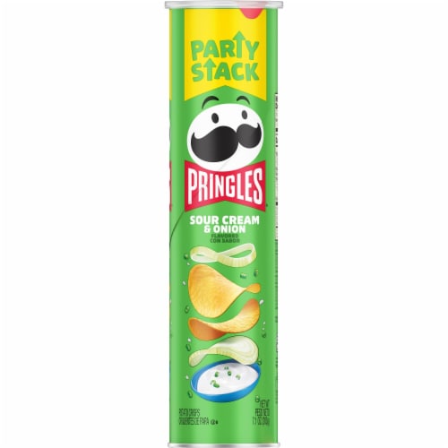 Pringles® Sour Cream and Onion Party Stack Potato Crisps Chips Perspective: top