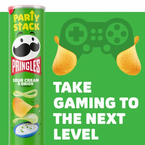 Pringles® Sour Cream and Onion Potato Crisps Chips Perspective: top