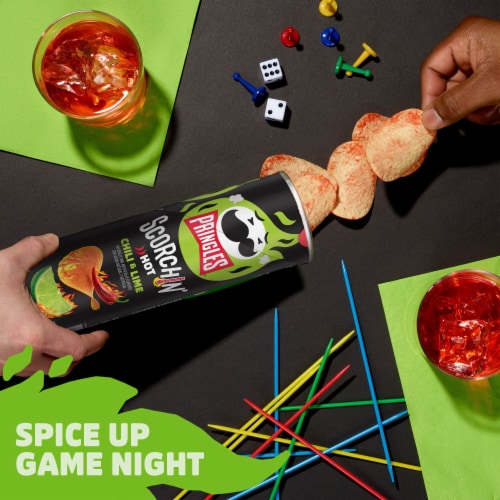 Pringles® Scorchin' Chili and Lime Potato Crisps Chips Perspective: top