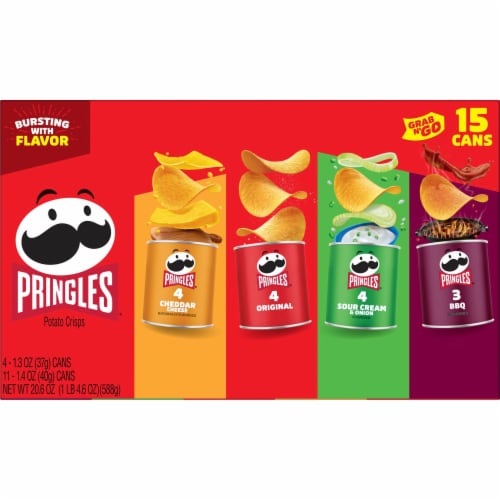 Pringles Variety Pack Potato Crisps Chips Grab and Go Snack Packs Perspective: top