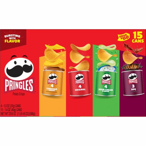 Pringles Variety Pack Potato Crisps Chips Grab and Go Snack Packs Perspective: top