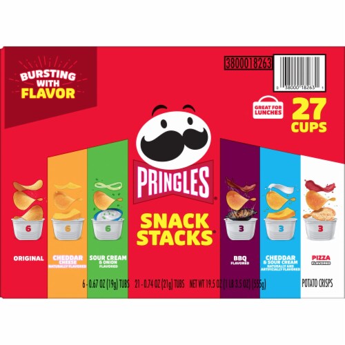 Pringles Snack Stacks Variety Pack Potato Crisps Chips Snack Packs Perspective: top