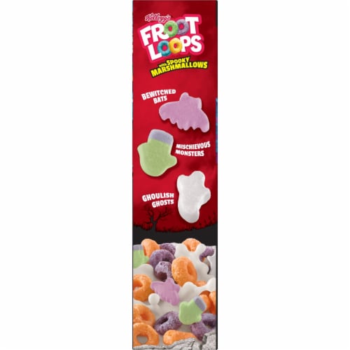 Kellogg's Froot Loops Original with Spooky Marshmallows Cold Breakfast Cereal Family Size Perspective: top