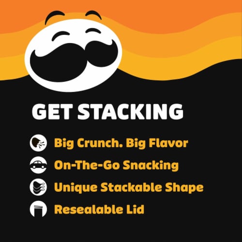 Pringles® Wavy Applewood Smoked Cheddar Potato Crisps Chips Perspective: top