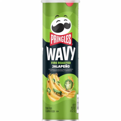 Pringles® Wavy Fire Roasted Jalapeno Potato Crisps Chips Perspective: top