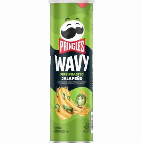 Pringles® Wavy Fire Roasted Jalapeno Potato Crisps Chips Perspective: top