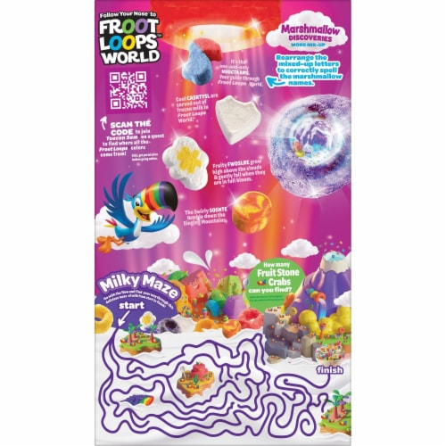 Kellogg's Froot Loops Original with Marshmallows Cold Breakfast Cereal Family Size Perspective: top