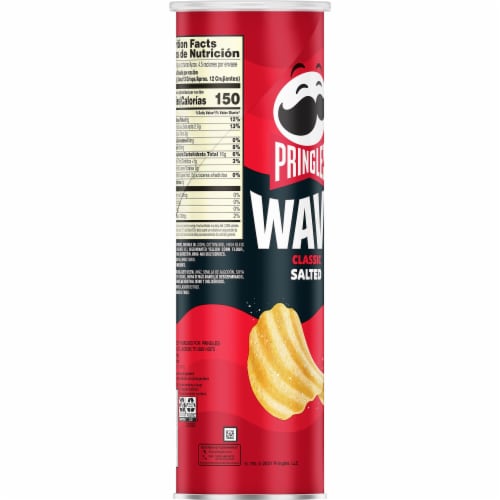 Pringles® Wavy Classic Salted Potato Crisps Chips Perspective: top