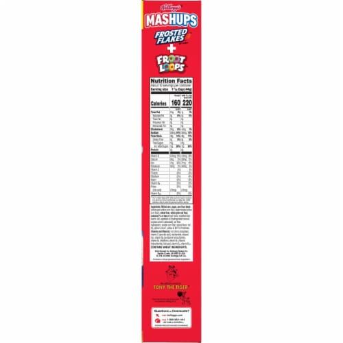 Kellogg's Mashups Frosted Flakes and Froot Loops Cold Breakfast Cereal Family Size Perspective: top