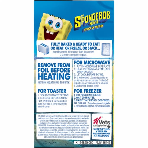 SpongeBob SquarePants Pop-Tarts Breakfast Toaster Pastries Sea Berry Perspective: top