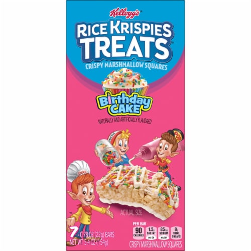 Kellogg's Rice Krispies Treats Birthday Cake Marshmallow Snack Bars Perspective: top
