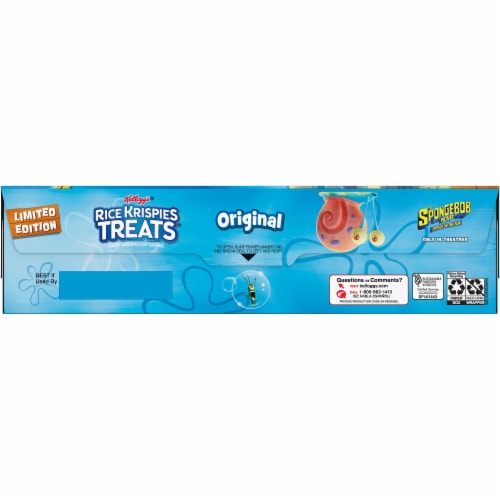 Kellogg's Rice Krispies Treats SpongeBob SquarePants Marshmallow Snack Bars Original Perspective: top