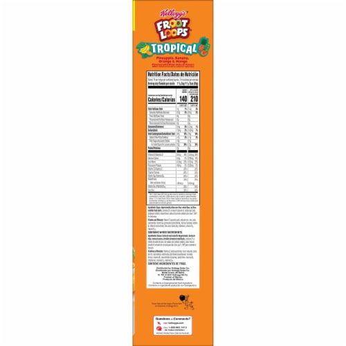 Kellogg's Froot Loops Tropical Cold Breakfast Cereal Family Size Perspective: top