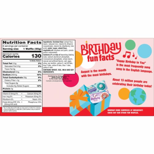 Kellogg's Birthday Cake Frozen Waffles Perspective: top