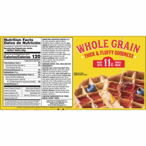 Eggo® Thick and Fluffy Blueberry Frozen Waffles Perspective: top