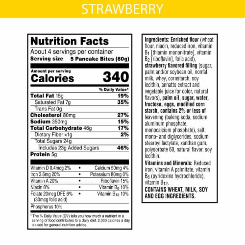 Kellogg's® Eggo® Strawberry Frozen Stuffed Pancake Bites Perspective: top