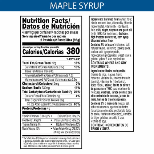 Pop-Tarts Eggo Frosted Maple Flavor Toaster Pastries Perspective: top