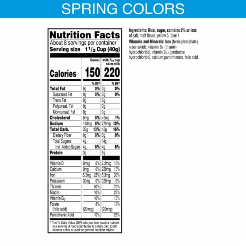 Kellogg's® Rice Krispies Blue and Green Color Mix Family Size Cereal Perspective: top