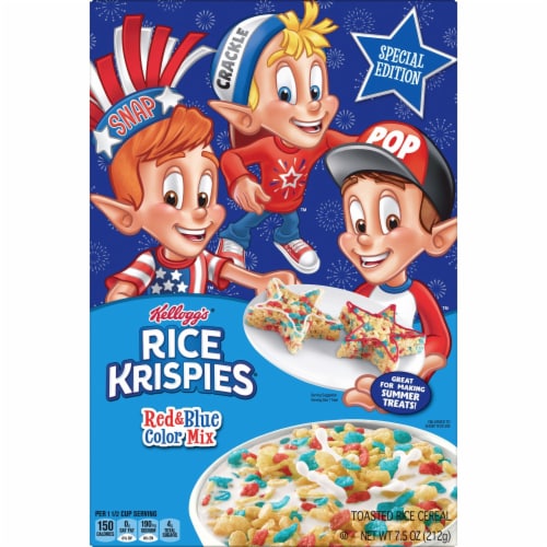 Kellogg's® Rice Krispies Red and Blue Color Mix Cereal Perspective: top