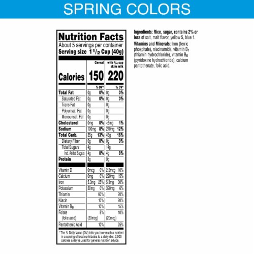 Kellogg's® Rice Krispies Blue and Green Color Mix Cereal Perspective: top