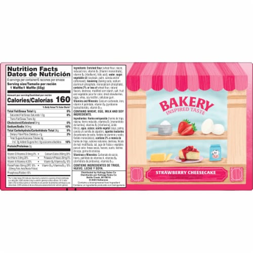 Eggo® Thick and Fluffy Strawberry Cheesecake Frozen Waffles Perspective: top