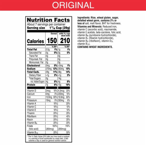 Kellogg's Special K Original Breakfast Cereal Perspective: top
