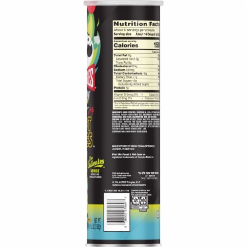 Pringles Los Calientes Verde Potato Crisps Chips Perspective: top