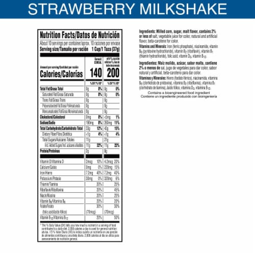 Kellogg's Frosted Flakes Strawberry Milkshake Breakfast Cereal Perspective: top